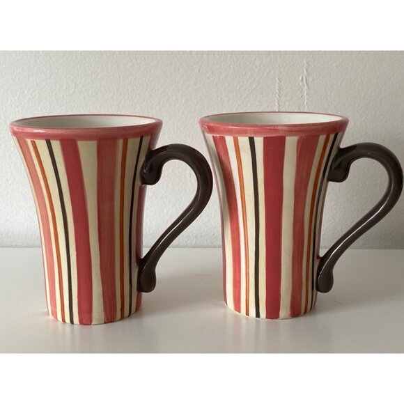 Royal Doulton Jubilee Set Of 2 Discontinued Pink Stripe Mugs Rare 2004 - Picture 3 of 11